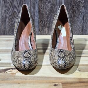 Banana Republic Snake Print Heels Women's Size 8.5 Brown Black‎ Block Heel Pumps